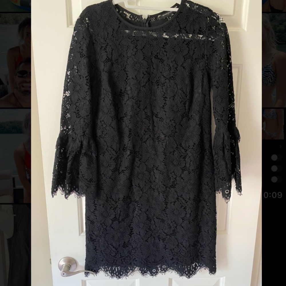 black 3/4 sleeve dress